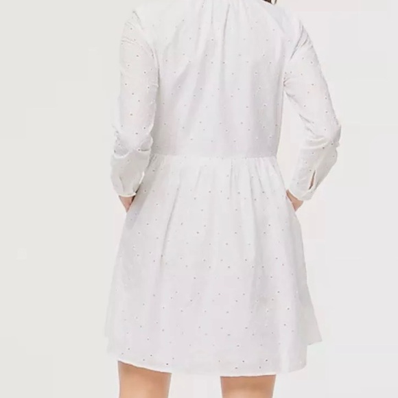 New J. Crew Eyelet Mini Shirtdress in White Size 4 - Picture 5 of 7